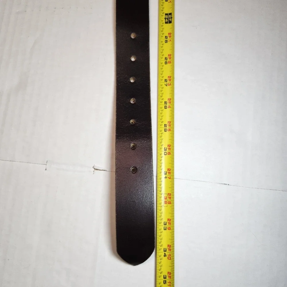 Vintage Levi's Leather Belt Brown 30 75 Made Italy Logo Buckle 1.5
